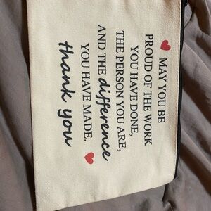 Inspirational Cream Cosmetic Bag